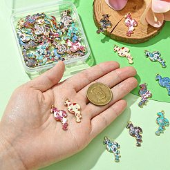 40Pcs 10 Styles Printed Alloy Pendants&nbsp;FIND-CJ0001-96