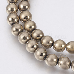 Electroplate Non-Magnetic Synthetic Hematite Beads Strands&nbsp;G-F585-D-6mm