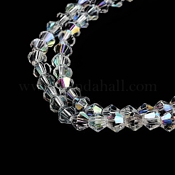 Faceted Bicone Electroplate Glass Beads Strands&nbsp;EGLA-P016-4mm-AB02