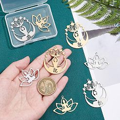 8Pcs 4 Styles 201 Stainless Steel Pendants&nbsp;STAS-UN0033-89