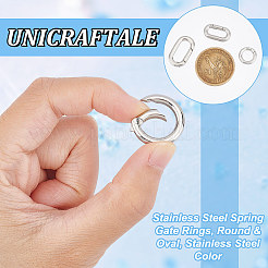 4Pcs 4 Styles 304 Stainless Steel Spring Gate Rings&nbsp;STAS-UN0051-09