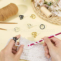 12Pcs 6 Colors Snake Alloy Wrapped Cuff Ring Yarn Guide Finger Holder&nbsp;DIY-FG0008-29