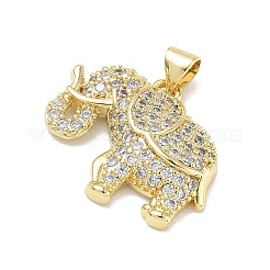 Brass Micro Pave Clear Cubic Zirconia Pendants&nbsp;KK-C257-04G