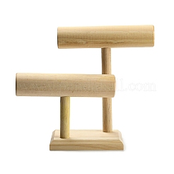 2-Tier Wood T Bar Bracelet Display Stands&nbsp;BDIS-F005-02A