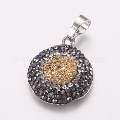 Brass Rhinestone Pendants&nbsp;ZIRC-F071-02