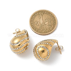 304 Stainless Steel Teardrop Stud Earrings&nbsp;EJEW-B108-07G