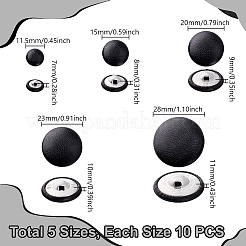 50Pcs 5 Styles 1-Hole Pu Leather Aluminum Buttons&nbsp;BUTT-GA0001-35