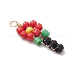 Glass Seed Beaded Pendants&nbsp;PALLOY-JF02992