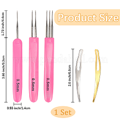 5Pcs 5 Styles Stainless Steel/Alloy Dreadlock Crochet Hooks&nbsp;TOOL-DJ0001-46