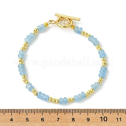 Dyed Natural White Jade & Brass Beaded Bracelets for Women&nbsp;BJEW-JB13678
