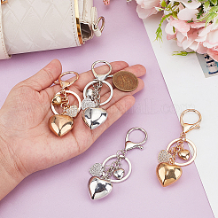 4Pcs 2 Colors Resin Rhinestone Keychains&nbsp;KEYC-GA0001-51