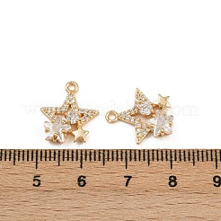 Brass Micro Pave Cubic Zirconia Pendants&nbsp;KK-K407-07G