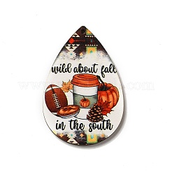 Single Face Printed Wood Big Pendants&nbsp;WOOD-H102-04C