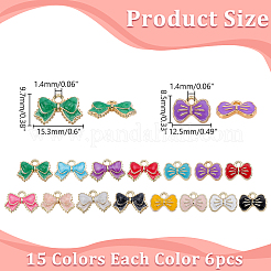 90Pcs 15 Styles Alloy Enamel Charms&nbsp;ENAM-WR0001-23