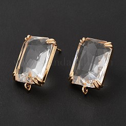 K9 Glass Stud Earring Findings&nbsp;KK-E071-26KCG-02