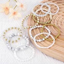 10Pcs 10 Styles Round Natural Dyed Malaysia Jade & White Jade&nbsp;BJEW-SW001578