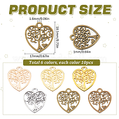 60Pcs 6 Colors Alloy Pendants&nbsp;FIND-SC0008-25