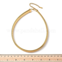 12MM 304 Stainless Steel Flat Snake Chain Necklaces for Women&nbsp;NJEW-U049-01G