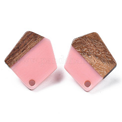 Resin & Walnut Wood Stud Earring Findings&nbsp;MAK-N032-022A
