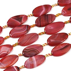 Natural Banded Agate Beads Strands&nbsp;G-F825-H01-01