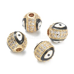Brass Micro Pave Cubic Zirconia Beads&nbsp;ZIRC-A019-16G-A05