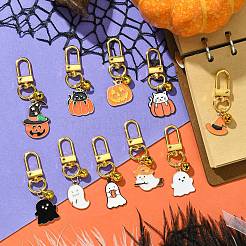 Halloween Theme Alloy Enamel Pendant Decorations&nbsp;HJEW-JM00981