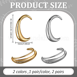 4Pcs 4 Styles C-Shaped Alloy Cuff Earrings&nbsp;EJEW-GO0002-30