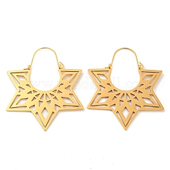 304 Stainless Steel Hollow Star Hoop Earrings&nbsp;EJEW-P248-06G
