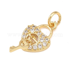 Brass Micro Pave Cubic Zirconia Charms&nbsp;KK-G544-13G