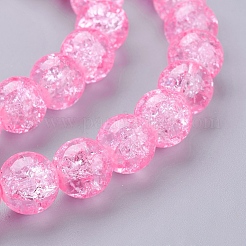 Spray Painted Crackle Glass Beads Strands&nbsp;CCG-Q001-10mm-02