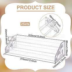Rectangle 3 Tier Transparent Acrylic Wall-mounted Storage Rack&nbsp;AJEW-WH0794-22
