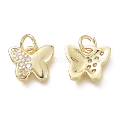 Brass Micro Pave Clear Cubic Zirconia Pendants&nbsp;KK-P188-Q01-G