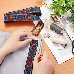 10 Yards Ethnic Style Polyester Ribbon&nbsp;OCOR-WH0082-29B