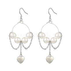 Brass Heart Dangle Earrings&nbsp;EJEW-JE06805