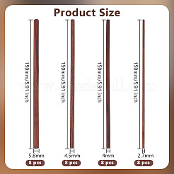 32Pcs 4 Styles Black Walnut Wood Craft Sticks&nbsp;WOOD-OC0004-06D