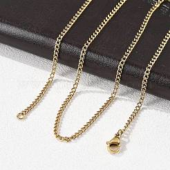 Unisex Casual Style 304 Stainless Steel Curb Chain Necklaces&nbsp;X-STAS-O037-54G