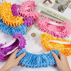 8Pcs 4 Colors Chenille & Coral Velvet Silent Non-slip Shoe Covers&nbsp;AJEW-CN0003-02