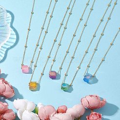 Electroplated Raw Natural Quartz Pendant Necklaces&nbsp;NJEW-JN04968