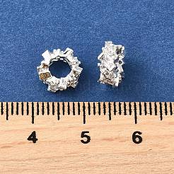 Column Brass Micro Pave Cubic Zirconia European Beads&nbsp;KK-L230-05S