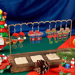 4Pair Christmas Iron Dangle Earrings for Women&nbsp;EJEW-TA00594
