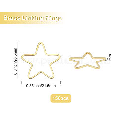 150Pcs Star Brass Linking Rings&nbsp;KK-CN0001-03