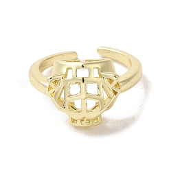 Brass Cubic Zirconia Open Rings&nbsp;RJEW-R141-04G