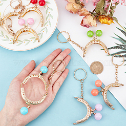 7Pcs 7 Colors Resin Bead with Iron Purse Frame Handle&nbsp;FIND-PH0001-34