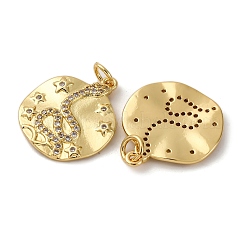 Brass Micro Pave Cubic Zirconia Pendants&nbsp;KK-P308-79G