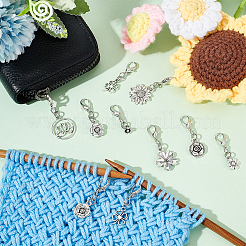 Flower Tibetan Style Alloy Pendant Decorations&nbsp;HJEW-AB00683