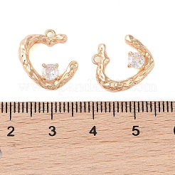 Brass Pendants with Clear Glass&nbsp;KK-N254-55G