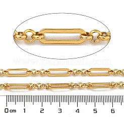 10M Ion Plating(IP) 304 Stainless Steel Oval & Round Ring Link Chains&nbsp;CHS-G034-03G