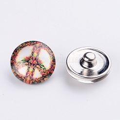 Mixed Flat Round Brass Jewelry Snap Buttons&nbsp;SNAP-MSMC001-01