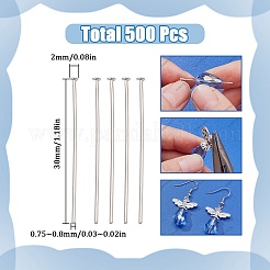 500Pcs Brass Flat Head Pins&nbsp;KK-SC0005-26B