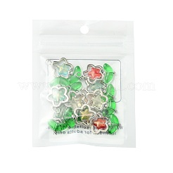 10Pcs 5 Colors Flower Glass Pendants&nbsp;PALLOY-FS00077